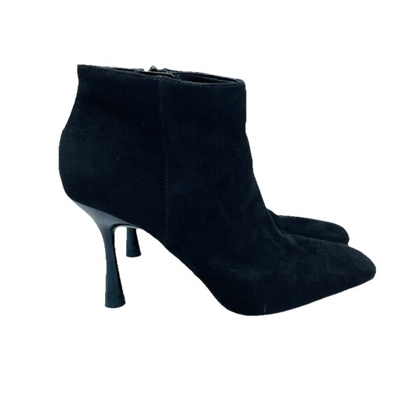Mix No. 6 Shoes Womens Size 8 M Black Lexey Heels Ankle Booties Faux Suede Zip - Picture 1 of 11